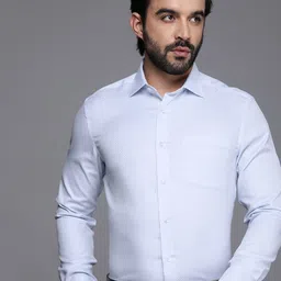Louis Philippe Classic Fit Pure Cotton Opaque Self Design Formal Shirt-picture-42
