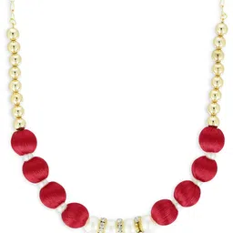 AKSHARA Girls Gold-Toned & Red Alloy Gold-Plated Handcrafted Necklace-picture-46