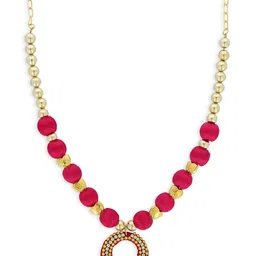 AKSHARA Girls Gold-Toned & Red Alloy Gold-Plated Handcrafted Necklace-picture-39