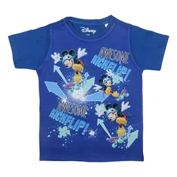 Disney by Wear Your Mind Boys Blue Mickey Mouse Printed Round Neck T-shirt-picture-23