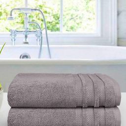 MYTRIDENT Unisex Set of 2 Grey 625 GSM Cotton Bath Towel-picture-18