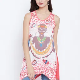 Camey Women Red & White Printed A-Line Top-picture-22