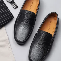 99CRAFTS Men Textured Leather Formal Loafers-picture-30