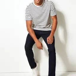 Marks & Spencer Men Navy Blue Skinny Fit Mid-Rise Clean Look Stretchable Jeans-picture-11