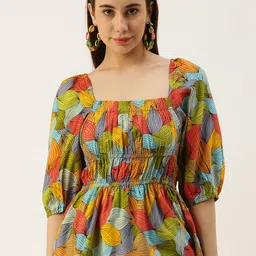 IQRAAR Square Neck Floral Print Empire Top-picture-56