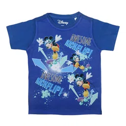 Disney by Wear Your Mind Boys Blue Mickey Mouse Printed Round Neck T-shirt-picture-10
