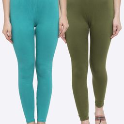 TAG 7 Women Pack Of 2 Solid Ankle-Length Leggings-picture-21
