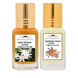 Menjewell Set of 2 Raat Ki Rani & Chandan-E-Khaas Attar 10 ml-picture-4