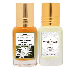 Menjewell Raat Ki Rani & White Musk Attar Combo 10 ml-picture-5