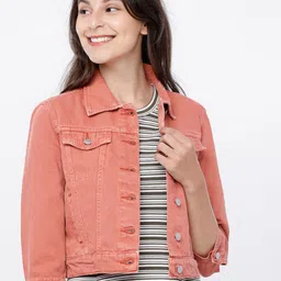 Tokyo Talkies Women Rose Solid Crop Denim Jacket-picture-30