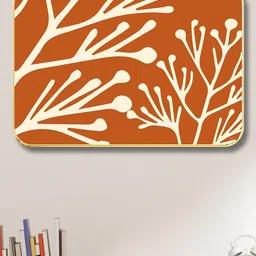 SAF Orange & White Floral Wooden Painting Wall Art-image-82