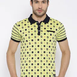 Status Quo Yellow Printed Polo T-shirt-picture-26