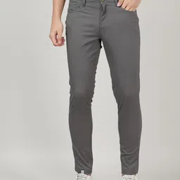 MERCHANT MARINE Men Grey Slim Fit Trousers-image-68