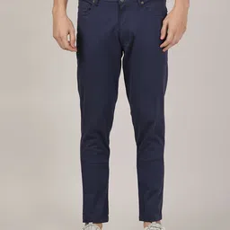 MERCHANT MARINE Men Blue Slim Fit Trousers-image-76