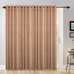HOSTA HOMES Brown Set of 4 Geometric Long Door Curtain-picture-36