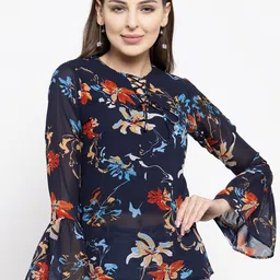 klauressa Women Navy Blue Printed Top-picture-21
