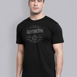 Free Authority Men Black Harry Potter Print Round Neck Cotton Pure Cotton T-shirt-picture-11