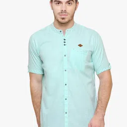 Kuons Avenue Men Sea Green Smart Slim Fit Solid Casual Shirt-image-27