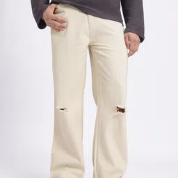 glitchez Men Effortless Flair Pure Cotton Low-Distress Wide Leg Jeans-picture-24
