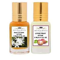 Menjewell Pack of 2 Attar - Raat Ki Rani  Litchi Fruit  Attar 5 ml Each-picture-21