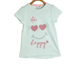 Kids On Board Girls Green Printed A-Line Top image 1