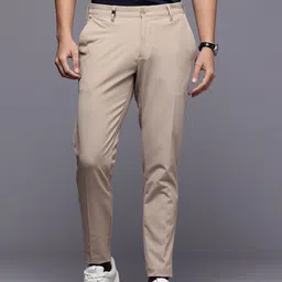 Louis Philippe Ath.Work Men Comfy Tapered Fit Smart Casual Chinos Trousers image 1