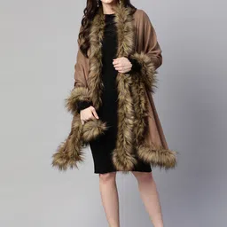 MODARTA Wool Winter Shawl with Fur-picture-22