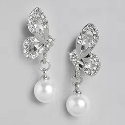 Forever New Silver-Plated Contemporary Butterfly Drop Earrings-picture-55