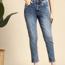 Mast & Harbour Women Light Fade Stretchable Mom Fit Jeans-picture-18
