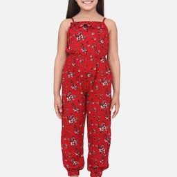 StyleStone Girls Red & Green Floral Printed Basic Jumpsuit-picture-15
