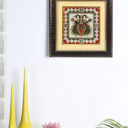 Aapno Rajasthan Aapno Rajasthan Peacock Marble Ethnic Motifs Glossy Wall Hangings-15In-image-99