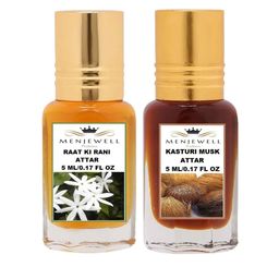 Menjewell Set of 2 Raat Ki Rani & Kasturi Musk Attar - 5 ml each-picture-17