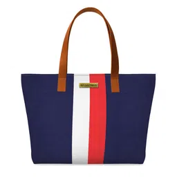 DailyObjects Navy Blue & White Striped Shoulder Bag-picture-21