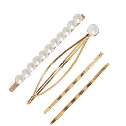 JOKER & WITCH Women Gold-Toned & White Set of 4 Beaded Bobby Pins-picture-39