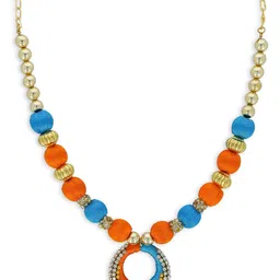 AKSHARA Girls Gold-Toned & Blue Alloy Gold-Plated Handcrafted Necklace-picture-26