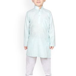 SG YUVRAJ Boys Turquoise Blue Kurta with Pyjamas-picture-16