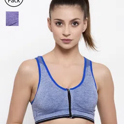 Friskers Pack of 2 Solid Non-Wired Lightly Padded Sports Bras O-3608-05-16-picture-37