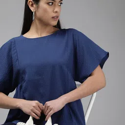 van heusen woman Van Heusen Solid Gathers Detail Regular Top-picture-23