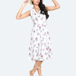 Zink London Floral Printed Tiered Midi Dress-picture-22