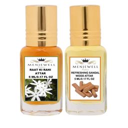 Menjewell Raat Ki Rani & Refreshing Sandalwood Attar Combo 10 ml-picture-24