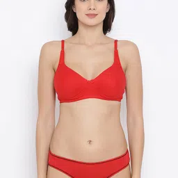 Clovia Women Red Solid Lingerie Set COMBBP49932B-image-44