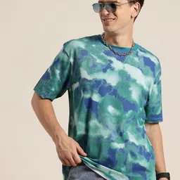 HERE&NOW Printed Drop-Shoulder Sleeves Cotton Relaxed T-shirt-picture-25