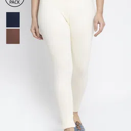 GRACIT Women Pack of 3 Solid Ankle-Length Leggings-image-96