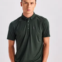 Red Flame Men Polo Collar Applique T-shirt-picture-13