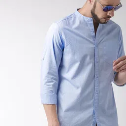 HIGHLANDER Men Blue Slim Fit Casual Shirt-image-64