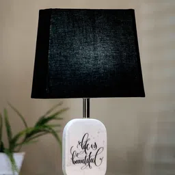 POSH-N-PLUSH Black Solid Life is Beautiful Marble Table Lamp-picture-43