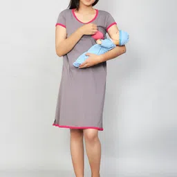 SillyBoom Women Grey & Pink Maternity Tunic image 2