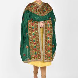 Dupatta Bazaar Green & Red Embroidered Dupatta-image-86