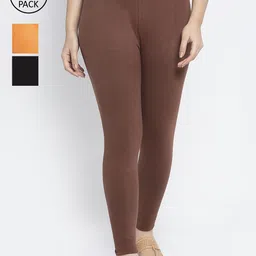 GRACIT Women Pack of 3 Solid Ankle-Length Leggings-picture-15
