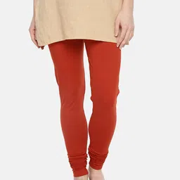 Dollar Missy Women Rust Red Solid Churidar Length Leggings-image-28